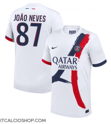 Paris Saint-Germain Joao Neves #87 Seconda Maglia 2024-25 Manica Corta
